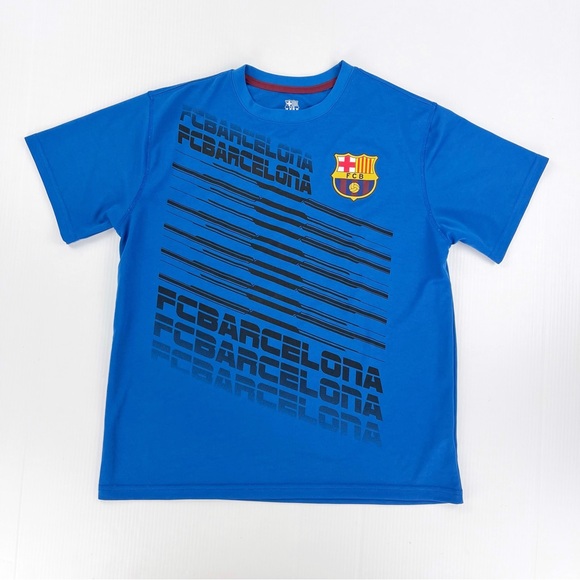FC Barcelona Logo Blue Athletic Soccer Jersey T Shirt Top - Picture 1 of 5